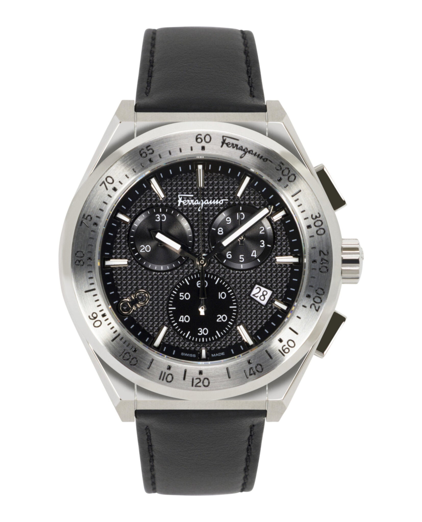 Ferragamo Chrono Sport Leather Watch