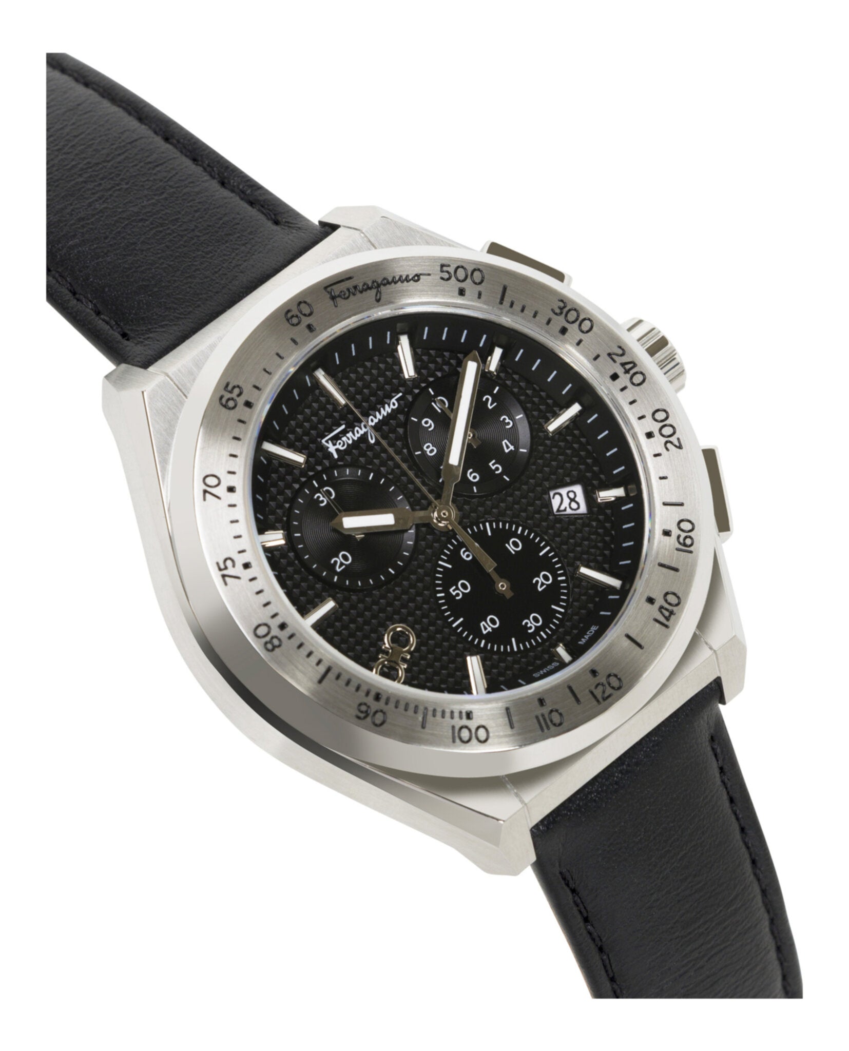 Ferragamo Chrono Sport Leather Watch