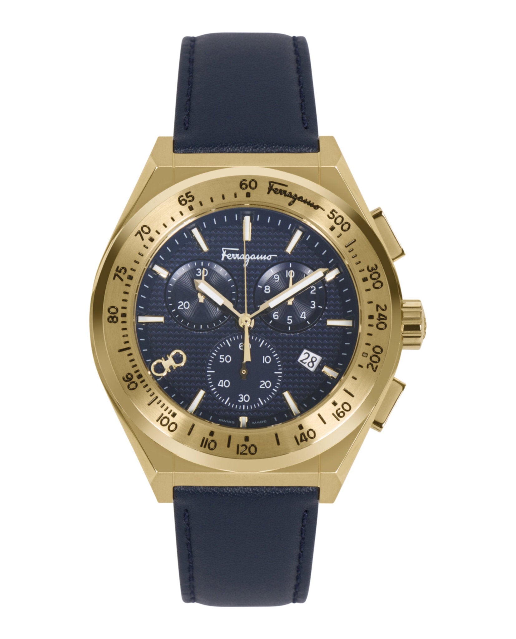 Ferragamo Chrono Sport Leather Watch