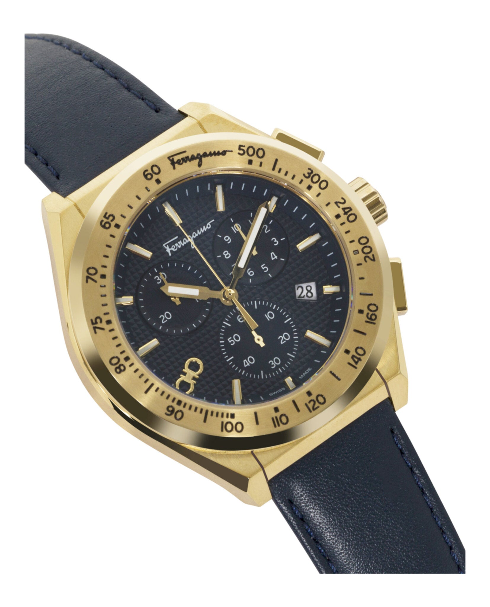 Ferragamo Chrono Sport Leather Watch