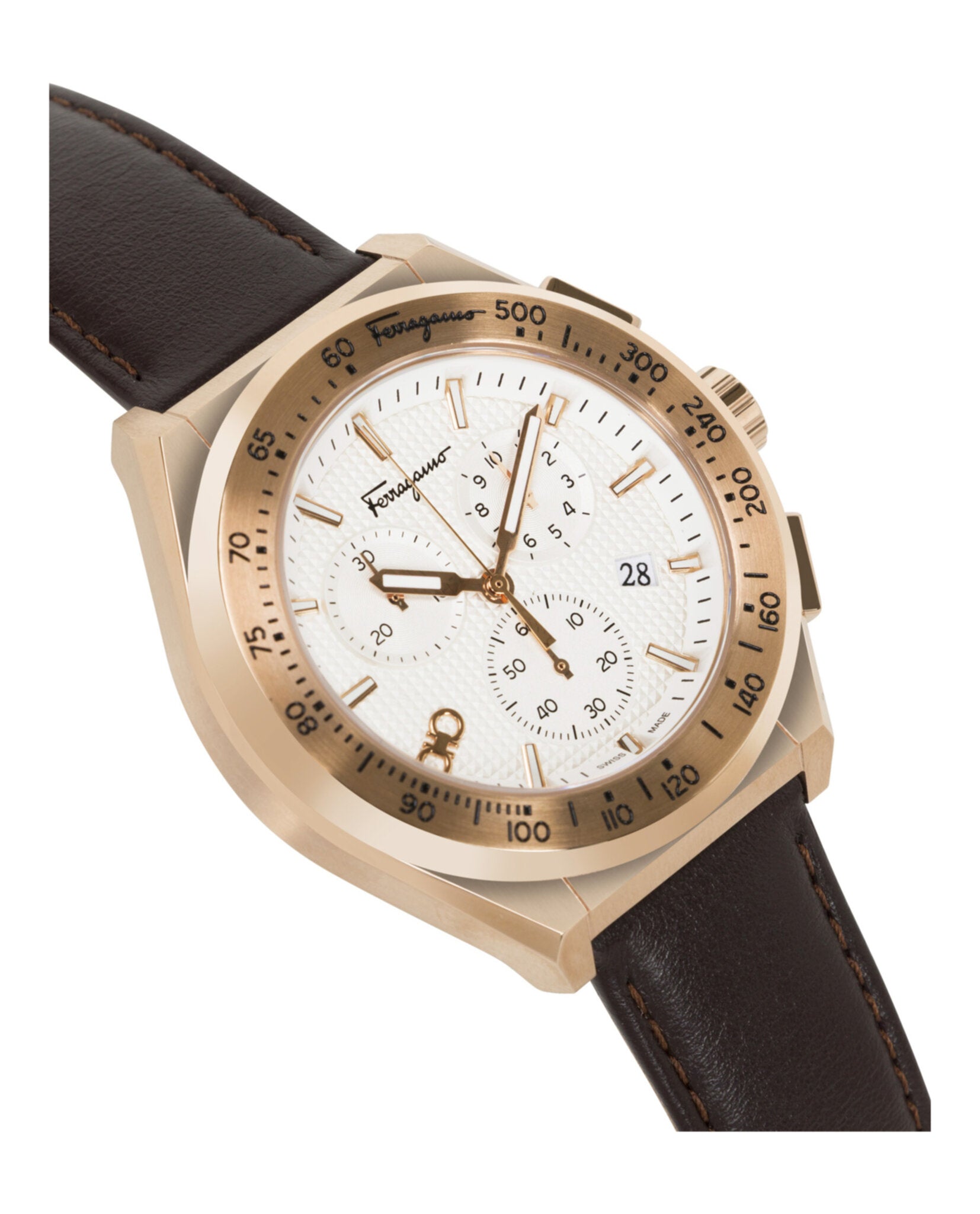 Ferragamo Chrono Sport Leather Watch