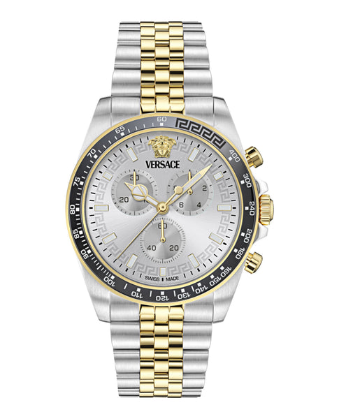 【Versace】 GRECA STUD（WC-7A）腕時計 Versace Greca Logo Chronograph Quartz Blue Dial Men Watch