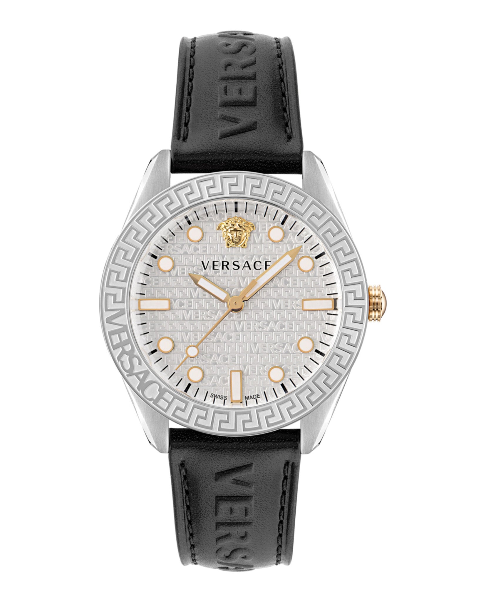 Greca Dome Leather Strap