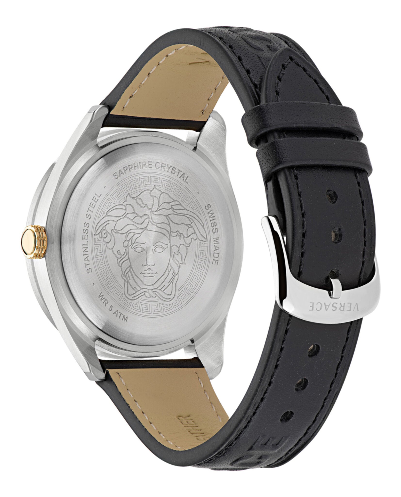 Greca Dome Leather Strap