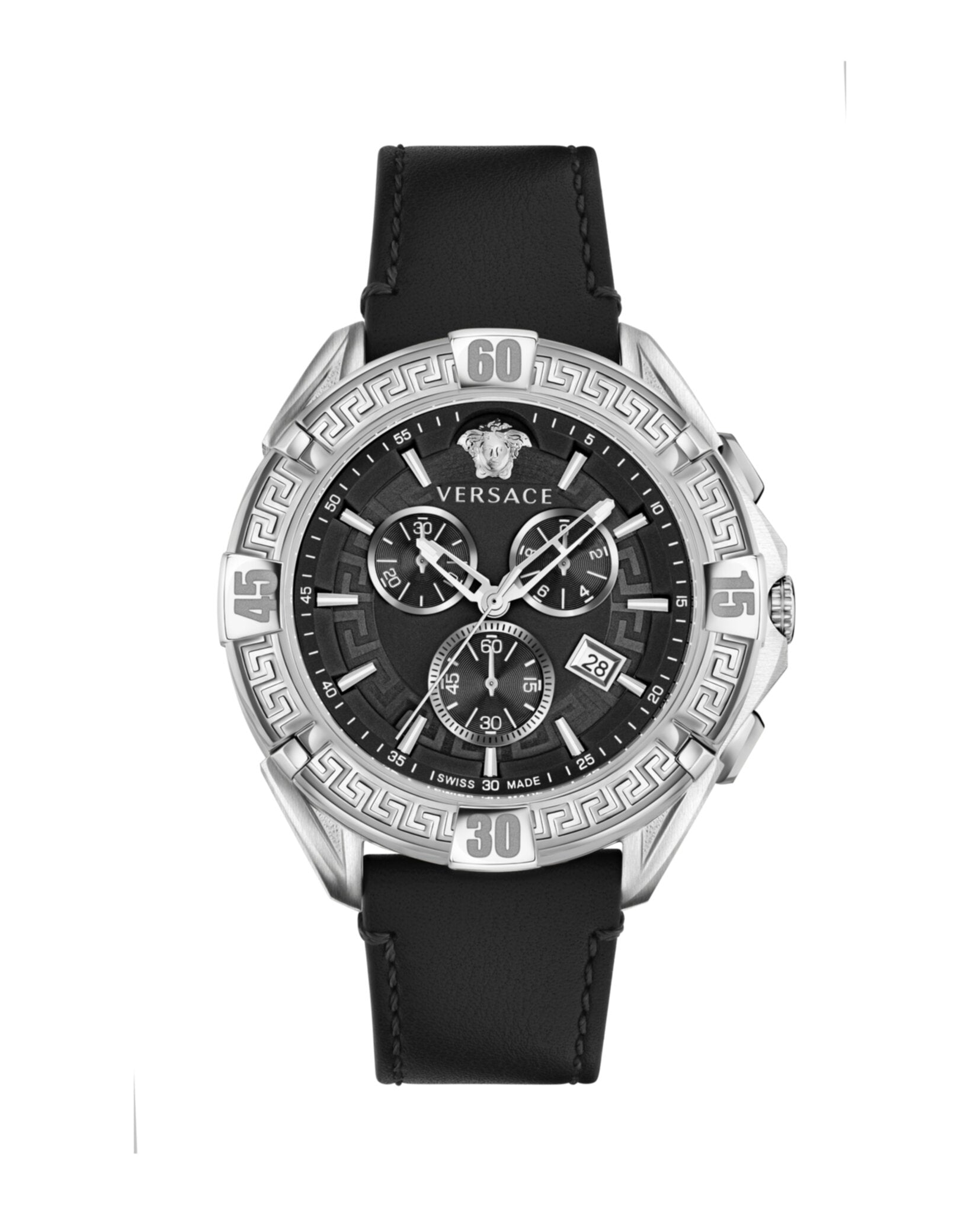 V-Greca Chrono Leather Watch