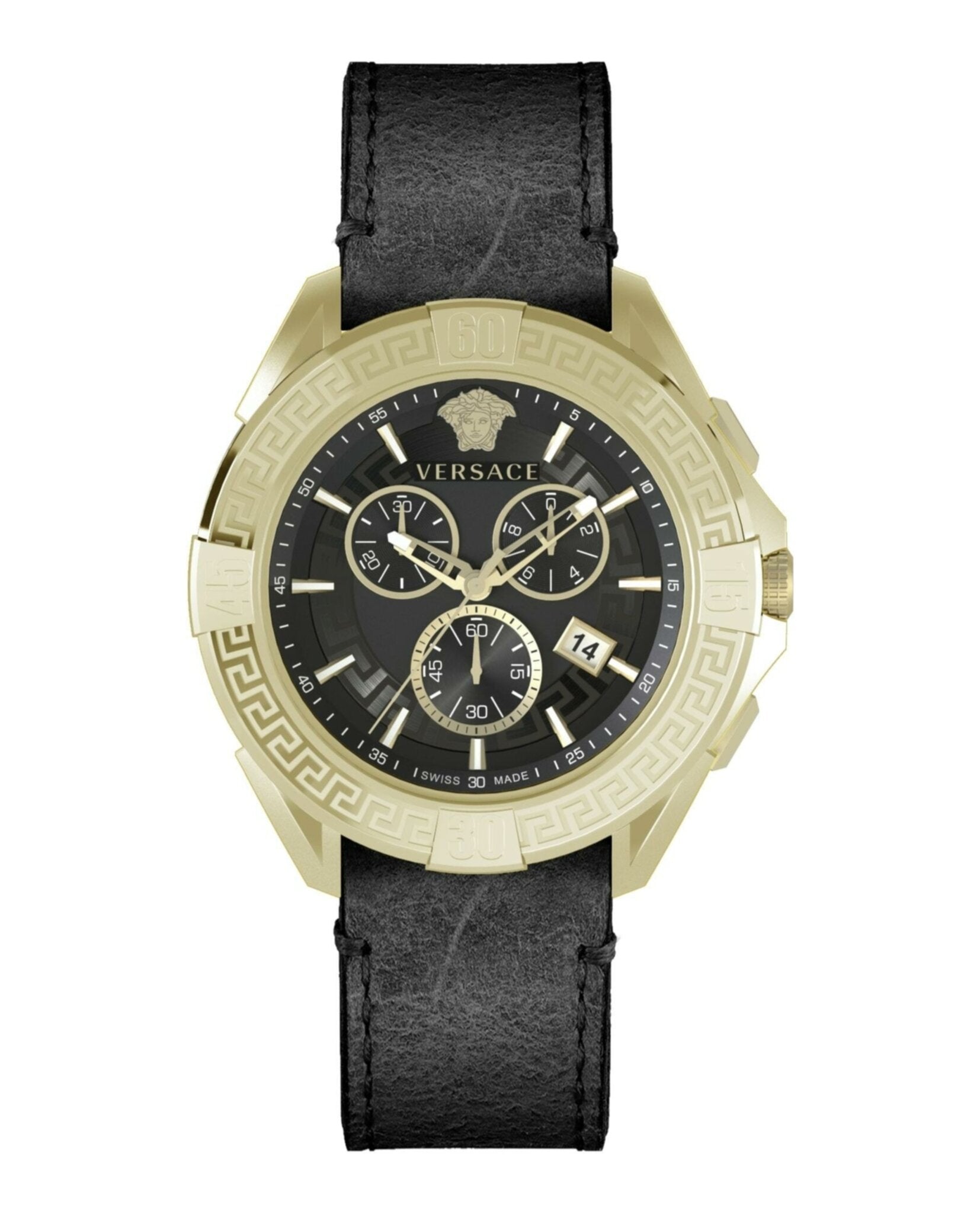 V-Greca Chrono Leather Watch