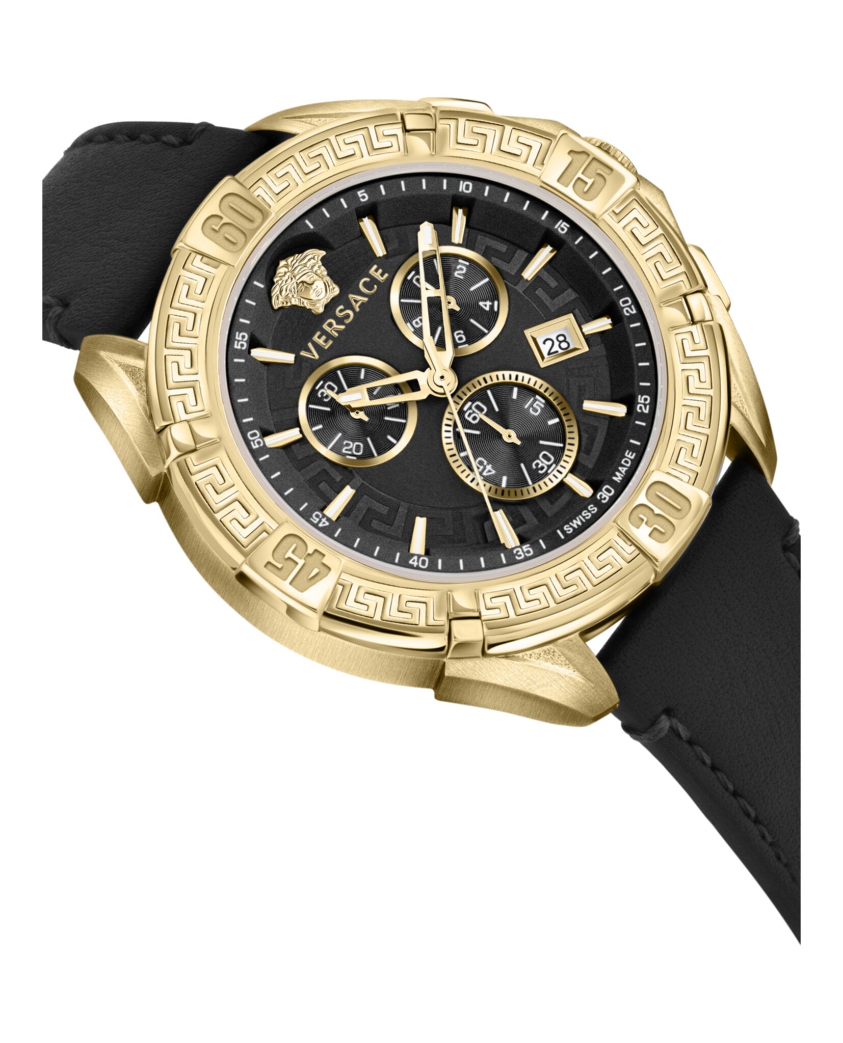 V-Greca Chrono Leather Watch