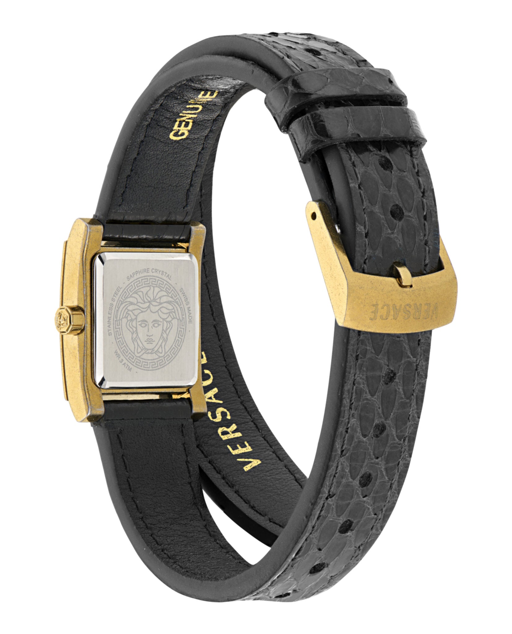 Versace Mosaic Leather Wrap Watch