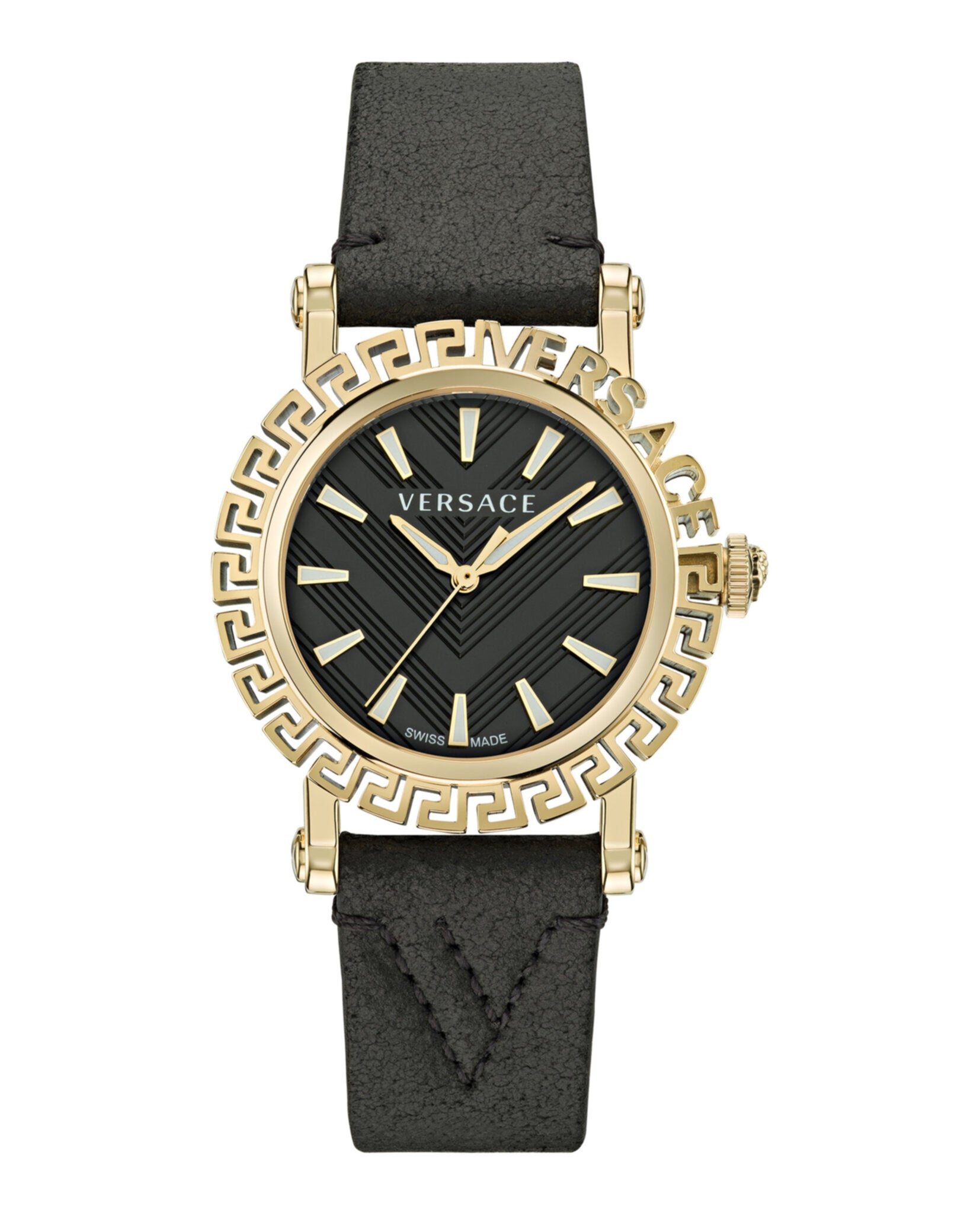 Greca Glam Leather Watch