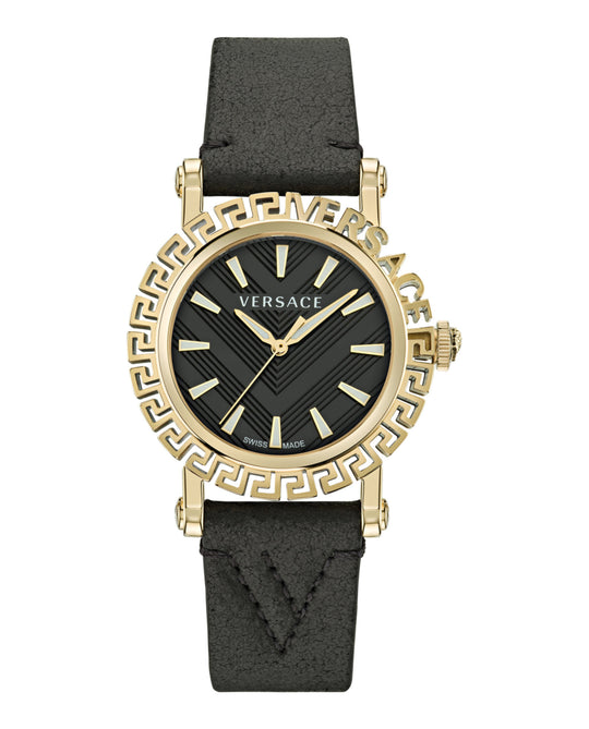 Greca Glam Leather Watch