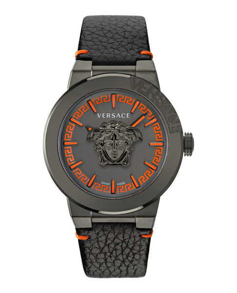 腕時計その他 Versace Medusa Alchemy Leather Strap Versace 38mm Medusa Heritage Watch with Leather Strap, Black