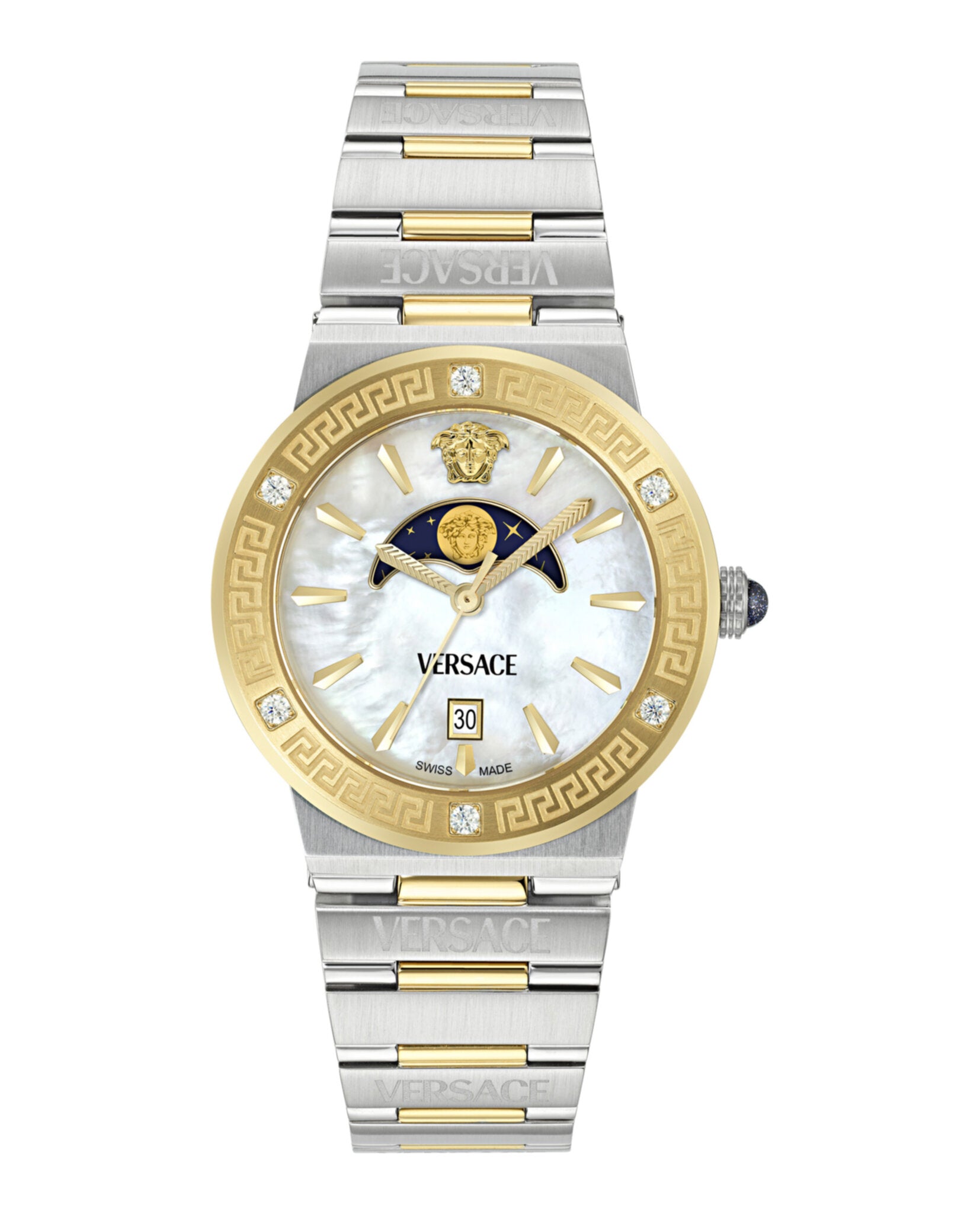 Greca Logo Moonphase Diamond Watch