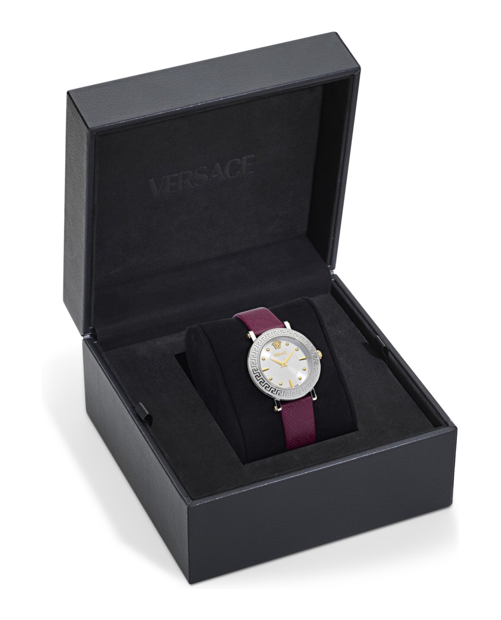 Greca Sphere Leather Watch