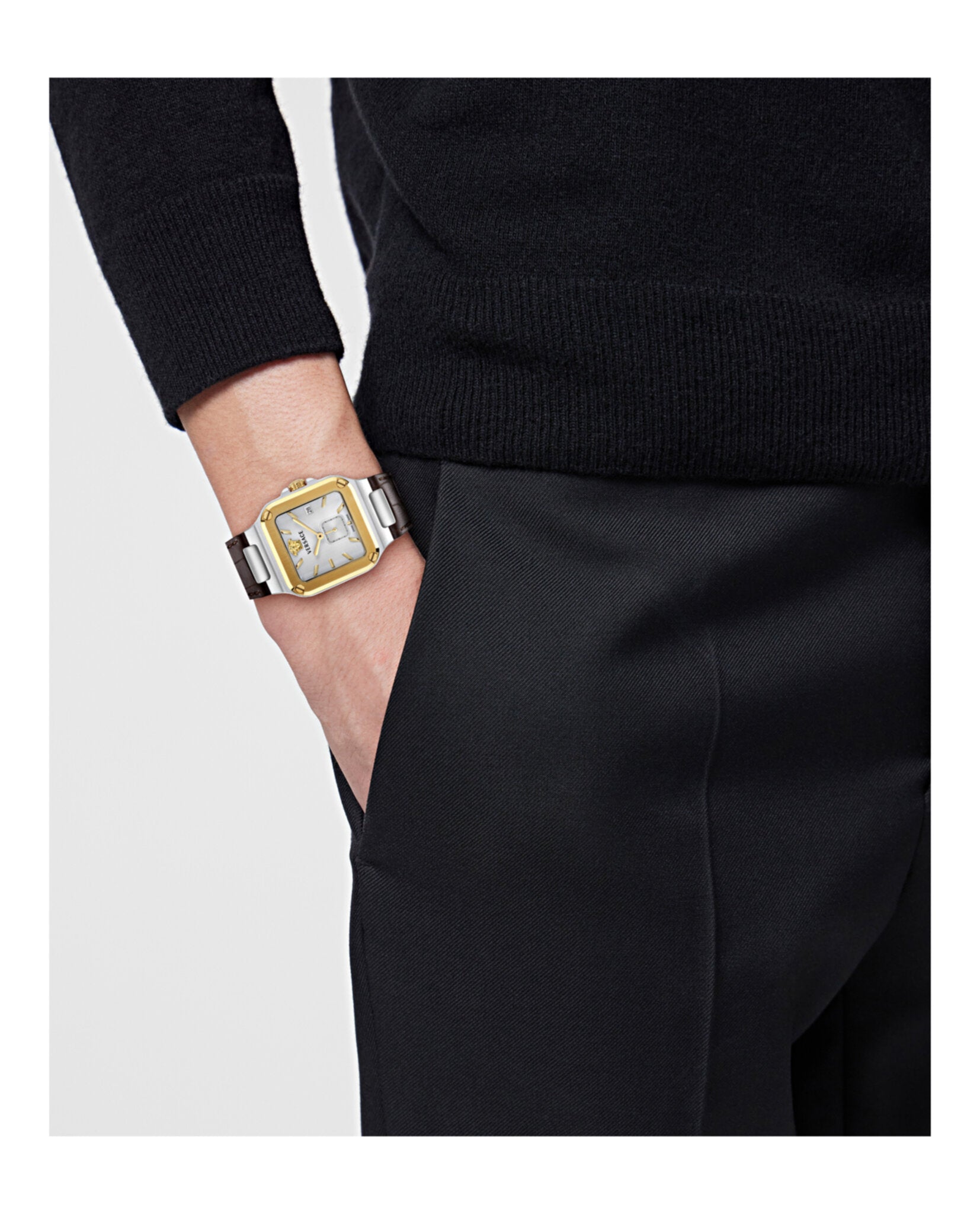 Greca Edge Leather Watch