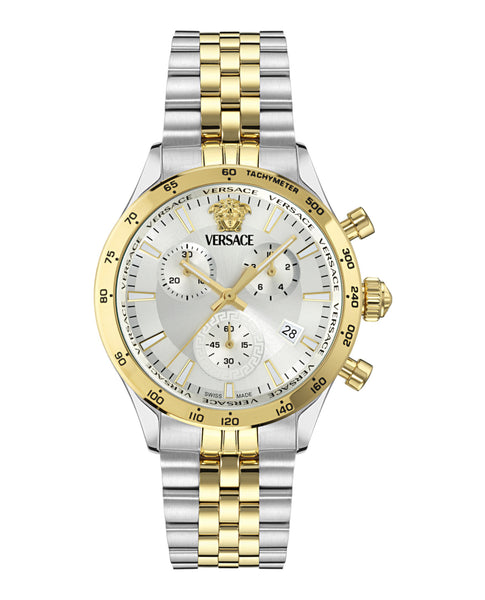 Hellenyium Chrono Petite Watch Silver | VERSACE US