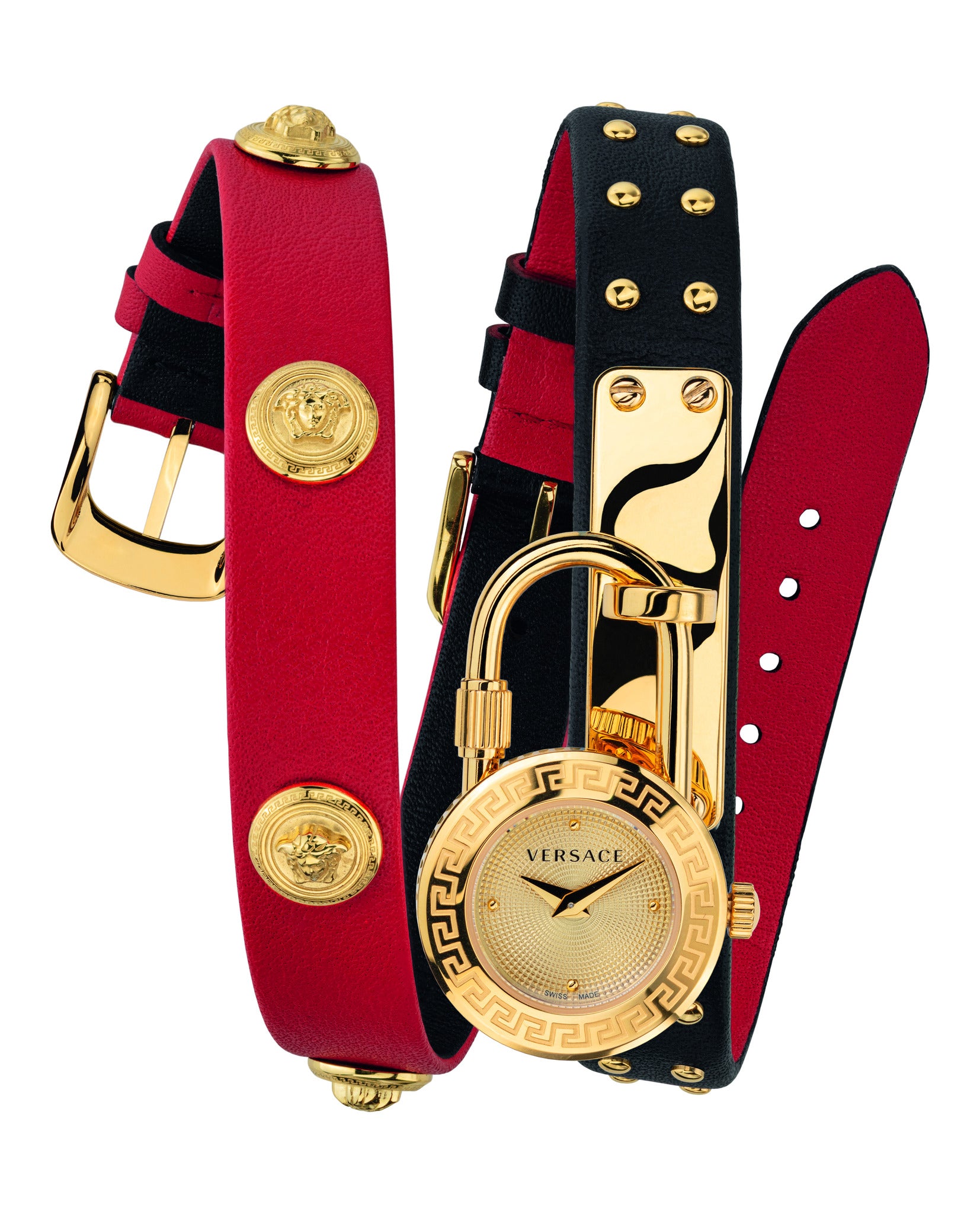 Medusa Lock Icon Leather Watch