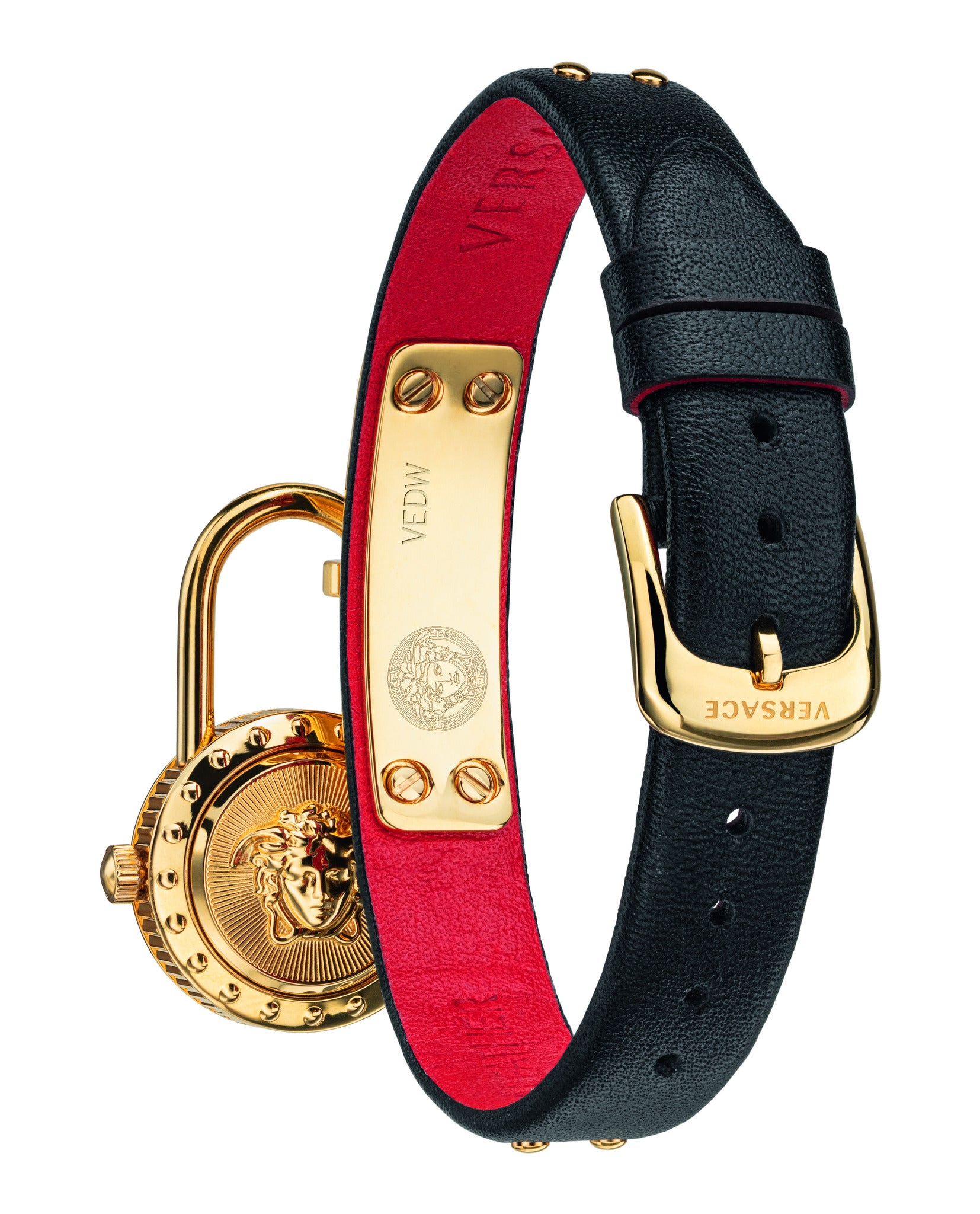 Medusa Lock Icon Leather Watch