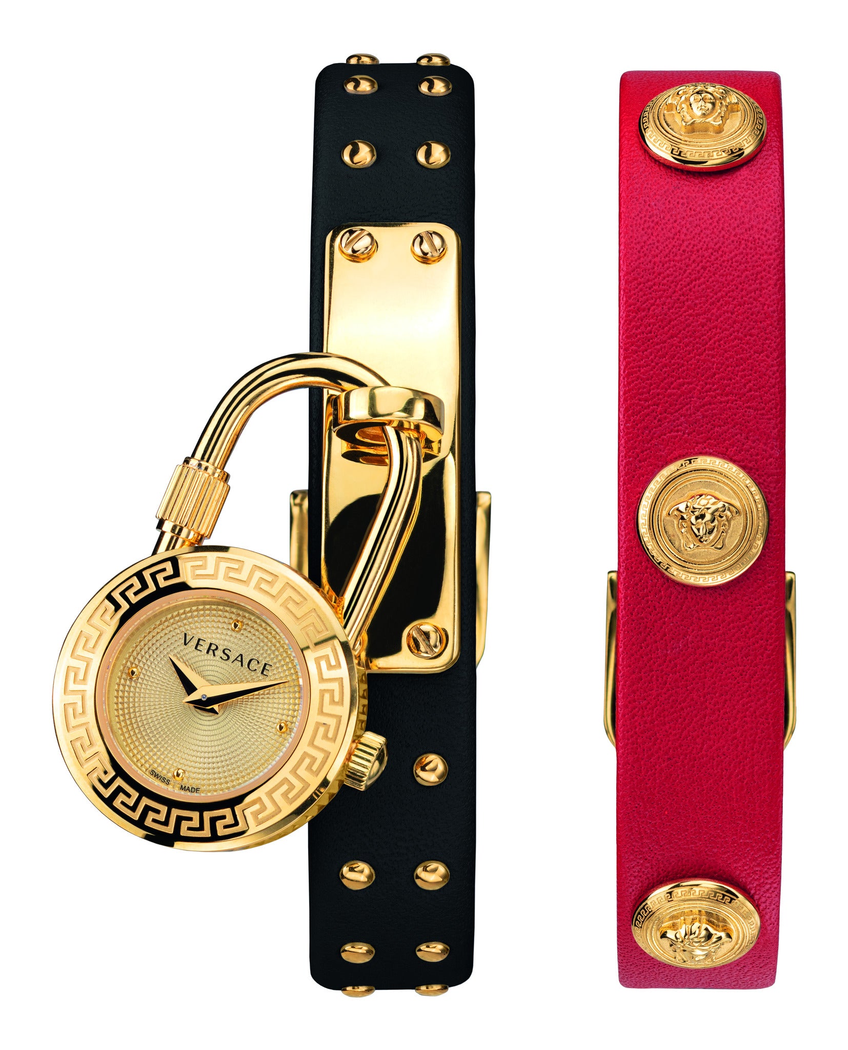 Medusa Lock Icon Leather Watch
