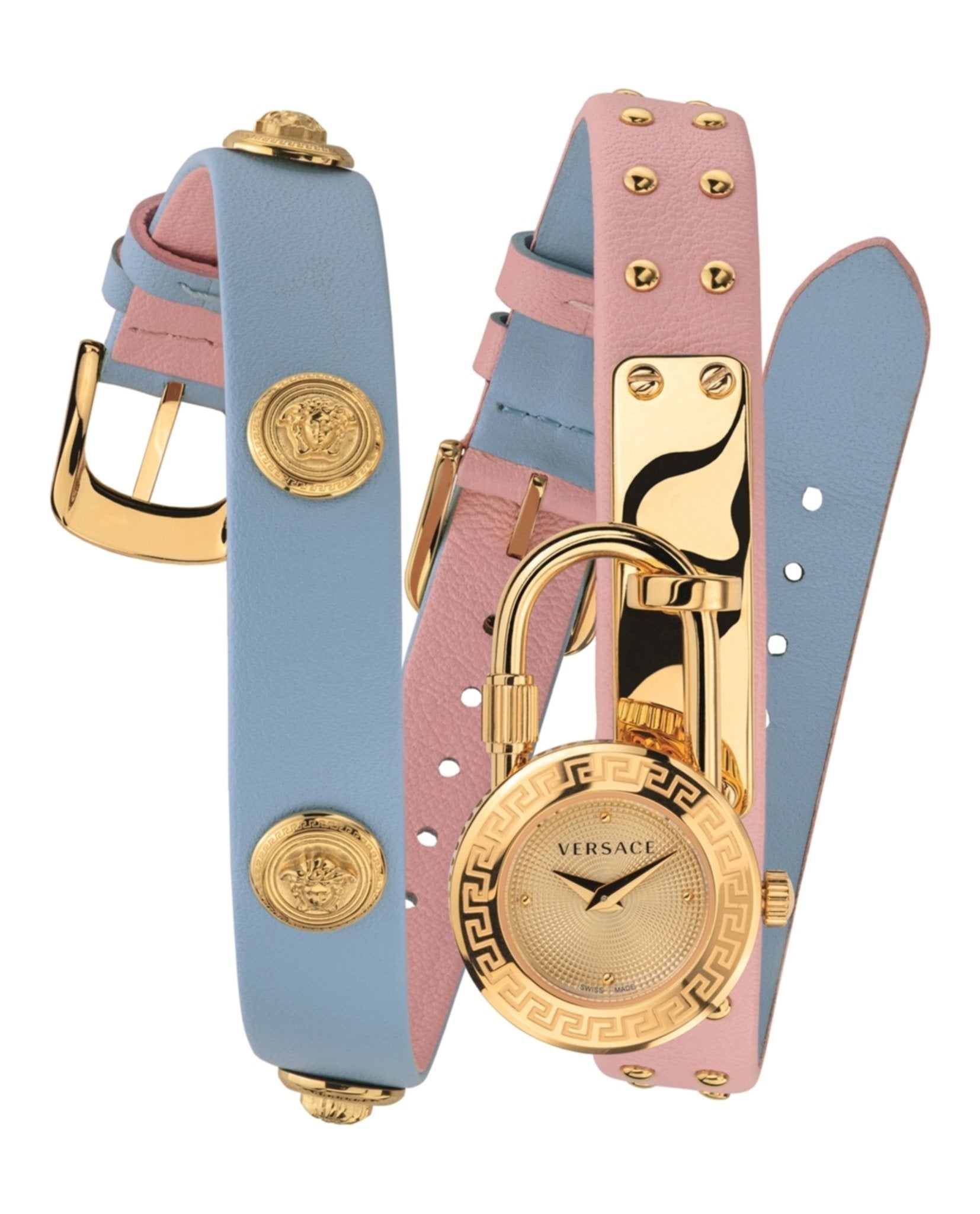 Medusa Lock Icon Leather Watch