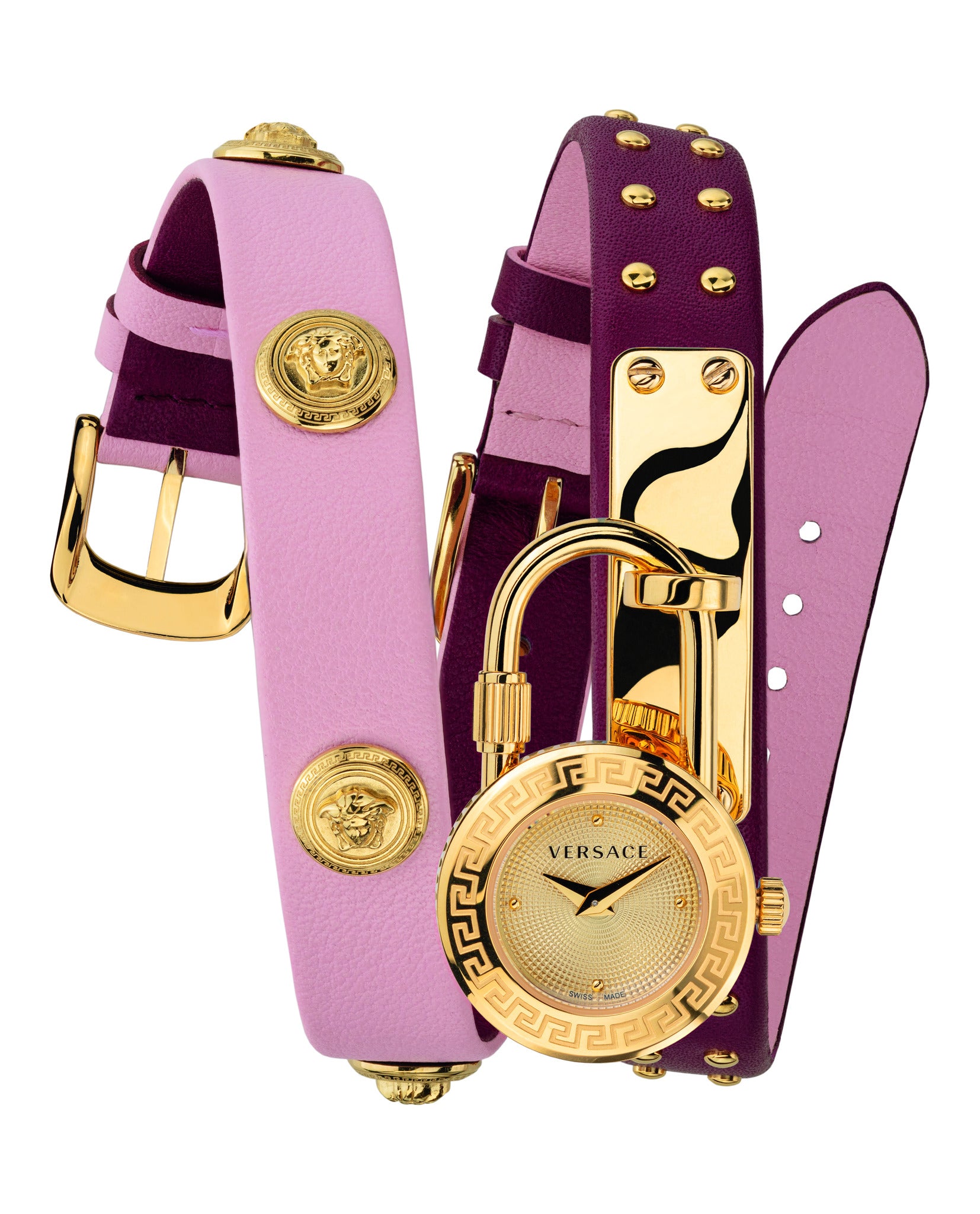 Medusa Lock Icon Leather Watch