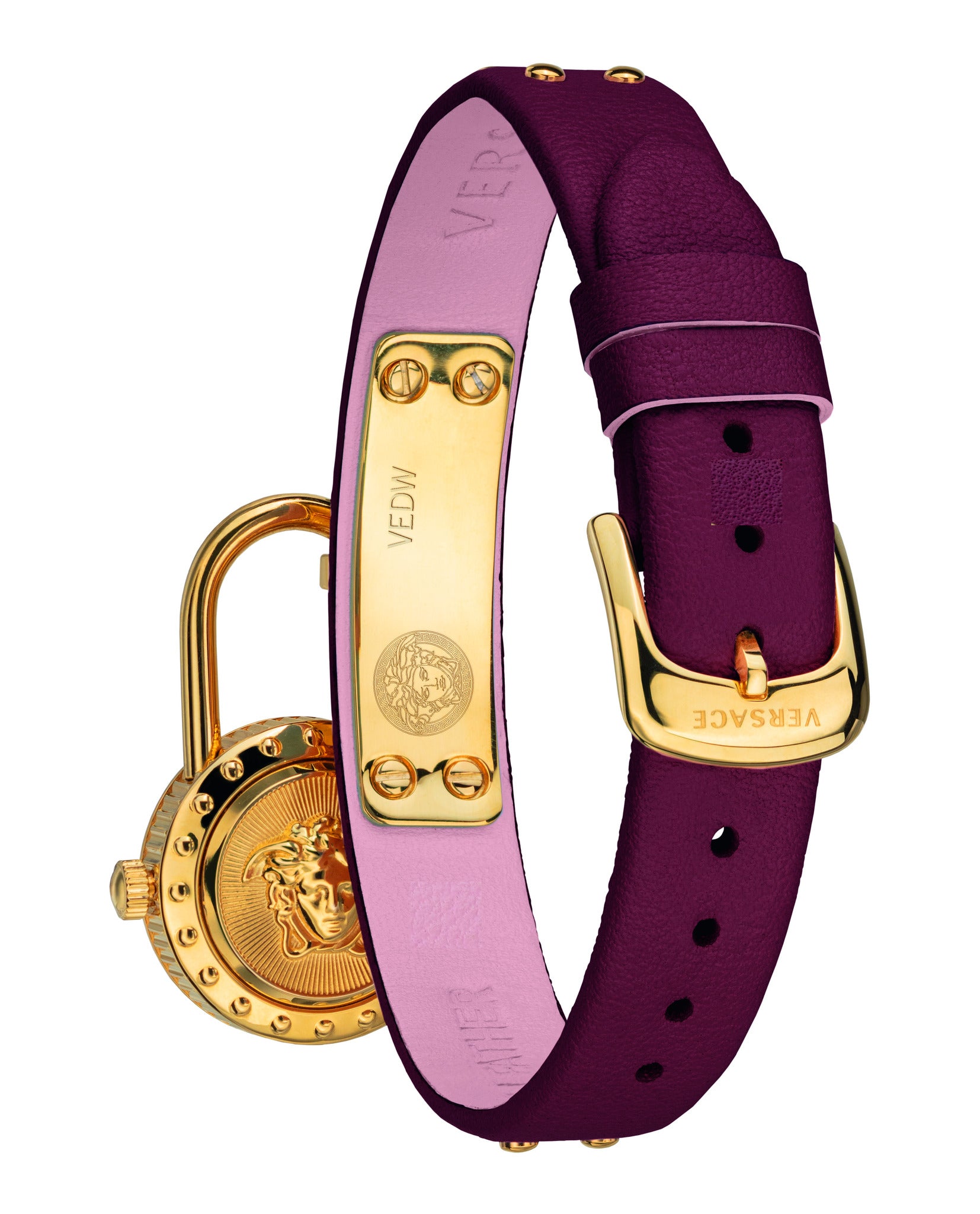 Medusa Lock Icon Leather Watch