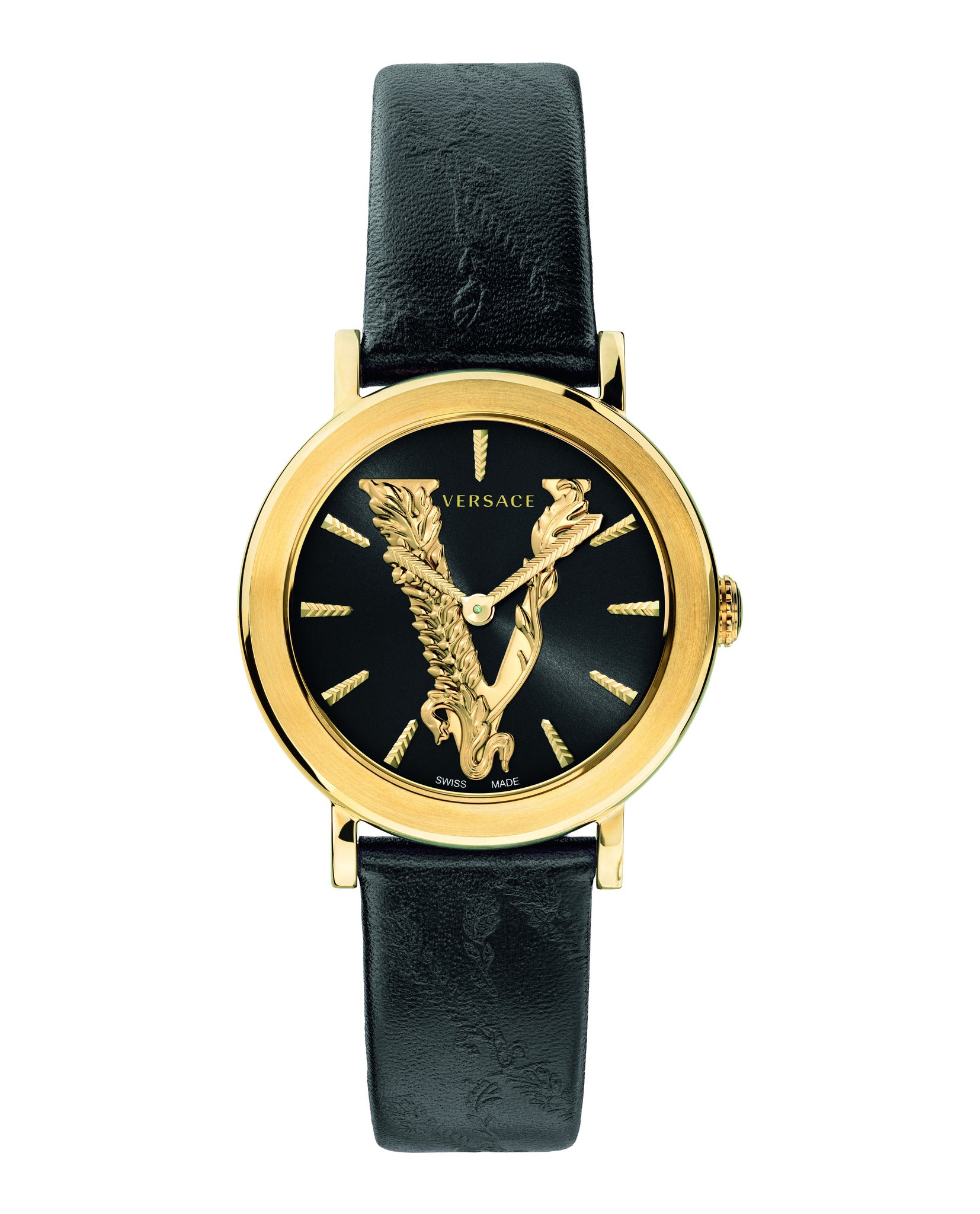 Versace Virtus Leather Watch