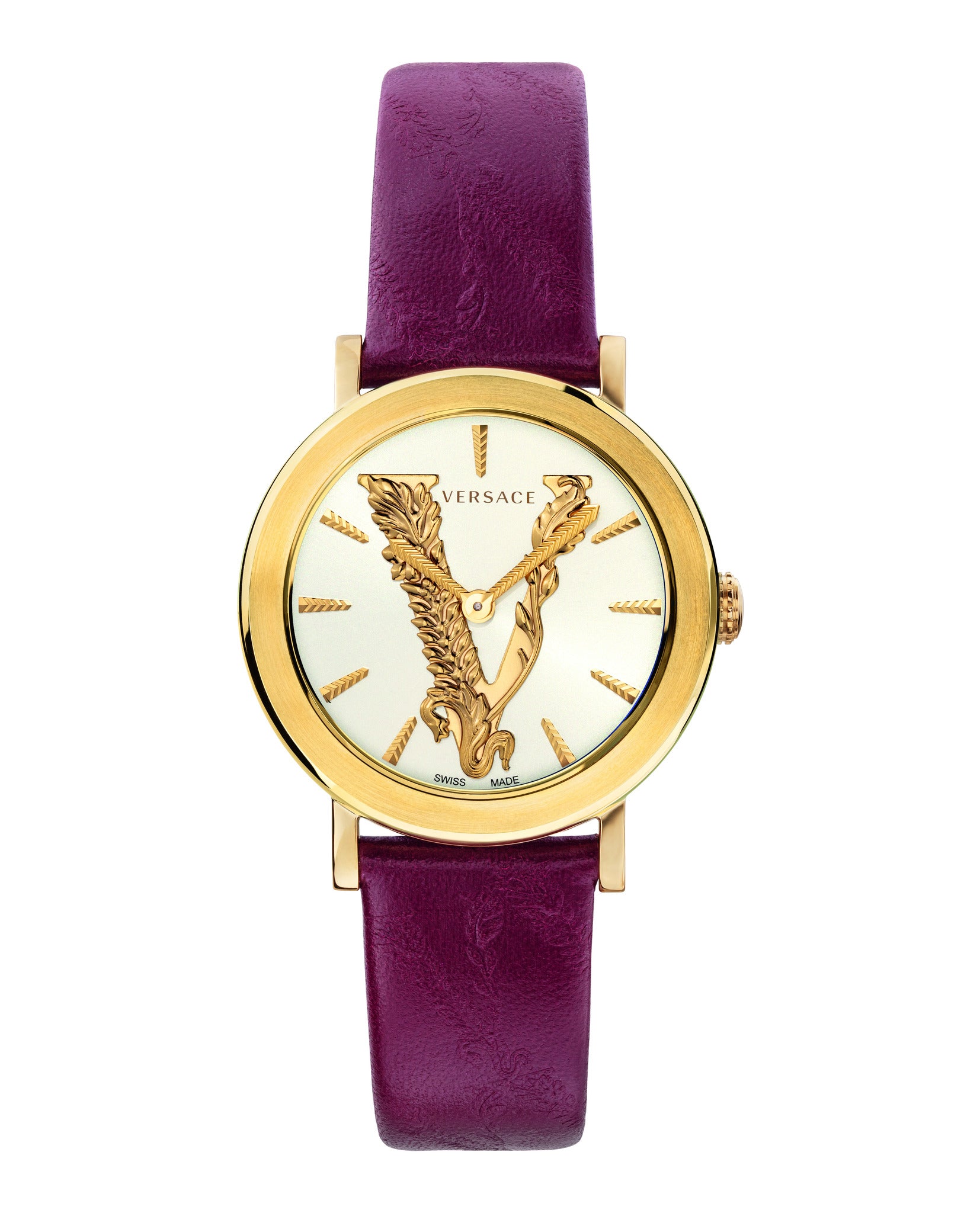 Versace Virtus Leather Watch