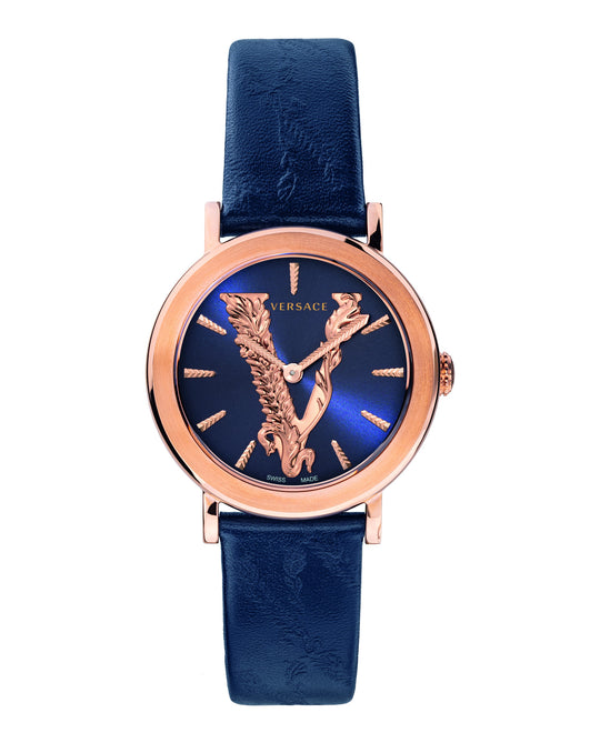 Versace Virtus Leather Watch
