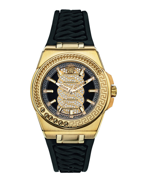 ☆新作☆人気★Versace Watches CHAIN REACTION - Watch [red] Versace Chain Reaction Quartz Black Dial Red & Black Rubber