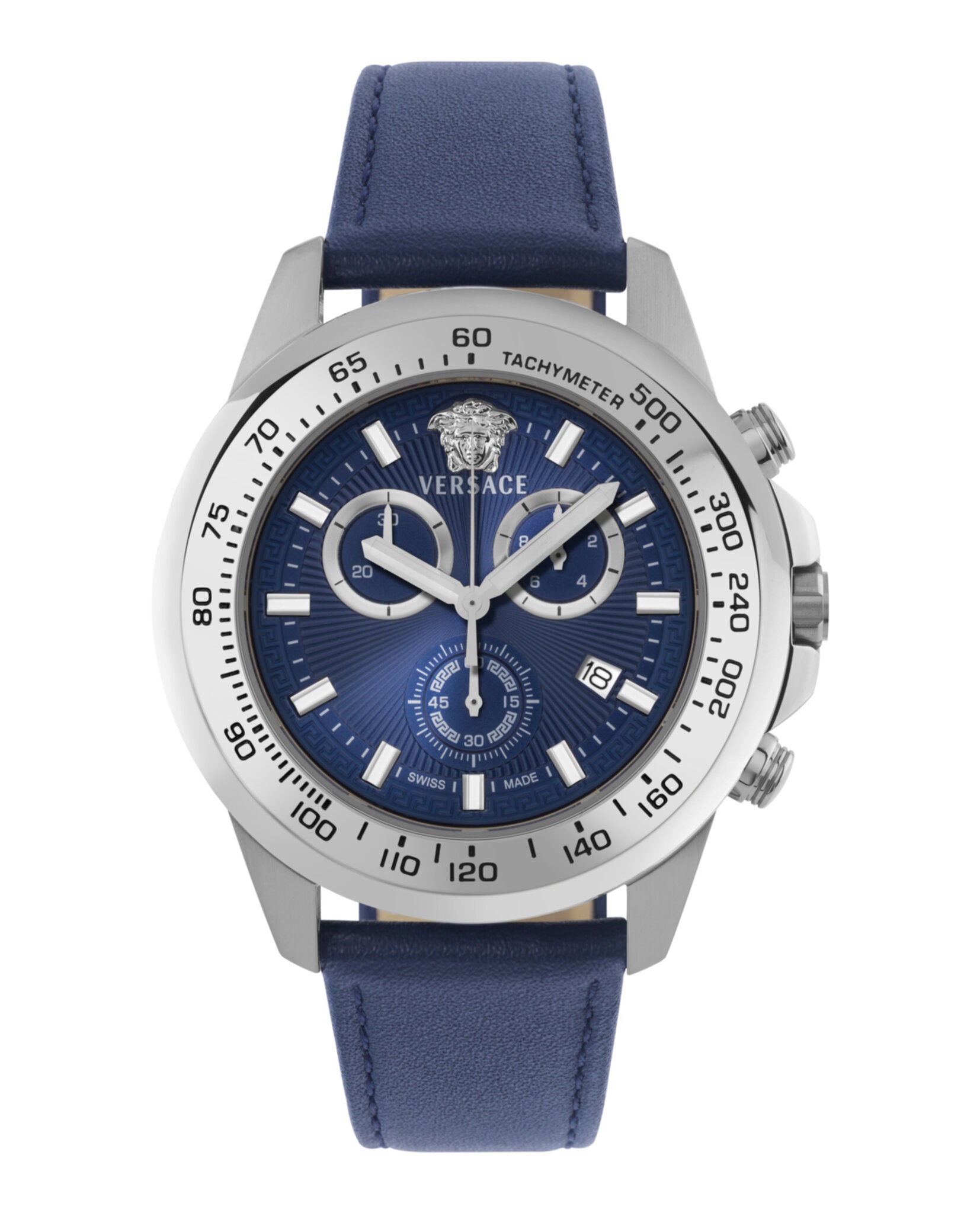 Greca Action Chrono Leather Watch