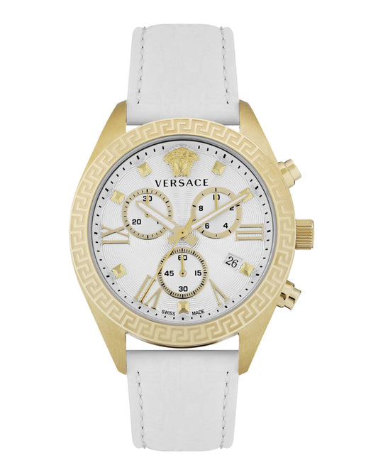 Greca Chrono Leather Watch