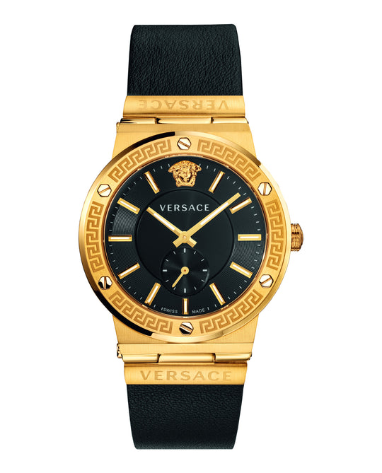 Greca Logo Leather Watch