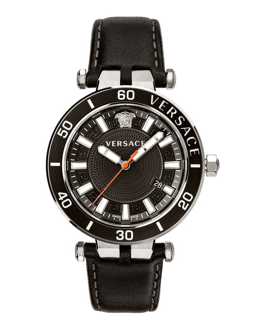 Greca Sport Leather Watch