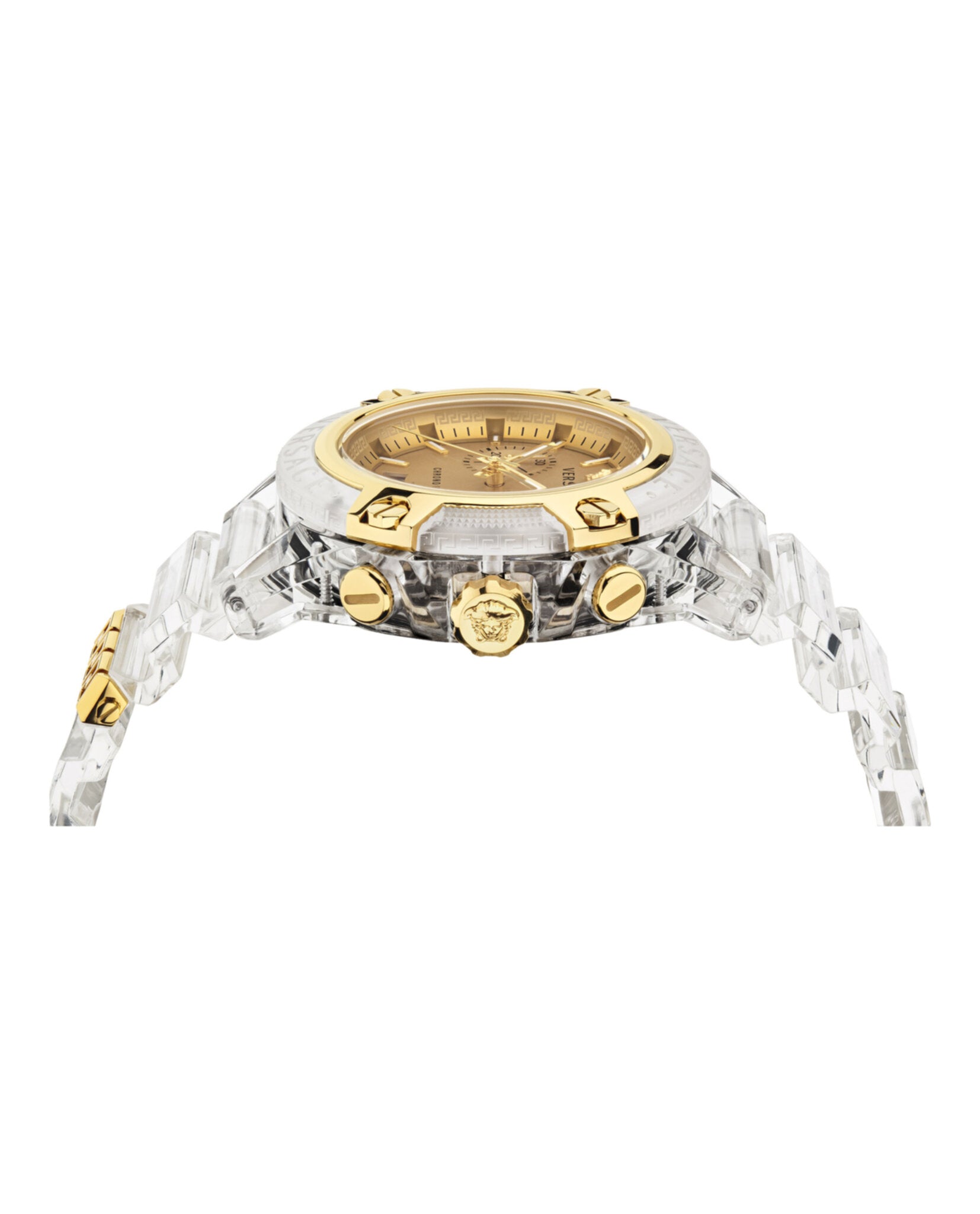 VERSACE⭐︎ ICON ACTIVEクロノグラフ時計 Versace Icon Active Chronograph Silicone Strap Watch, 44mm
