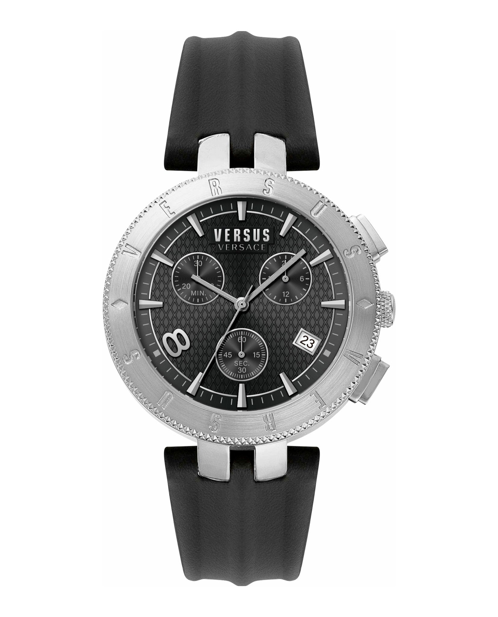 Logo Leather Chrono Watch