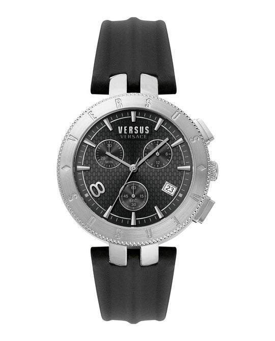 Logo Leather Chrono Watch