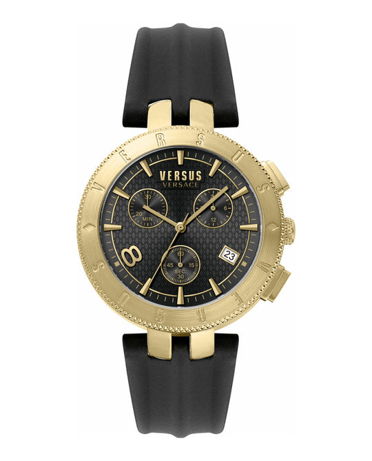 Logo Leather Chrono Watch