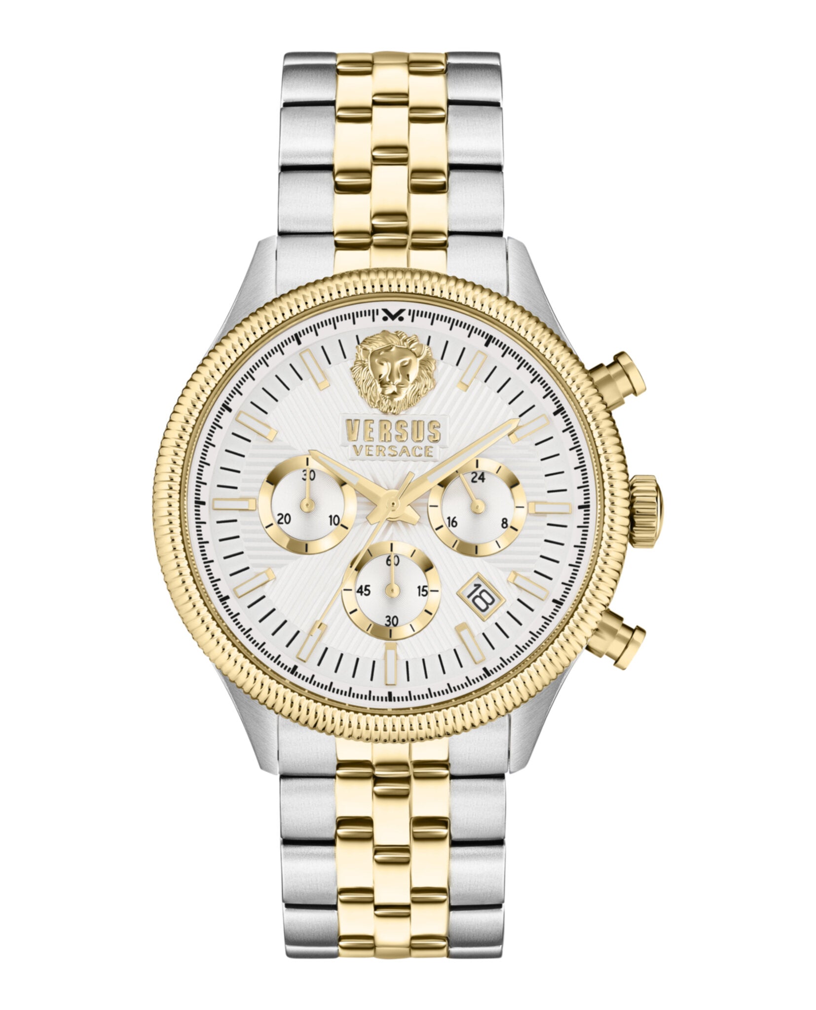 V Chrono Versace Men's Watch Silver And Gold Versus Versace