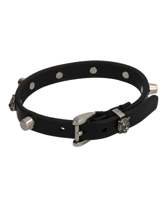 Tiger Studded Leather Bracelet