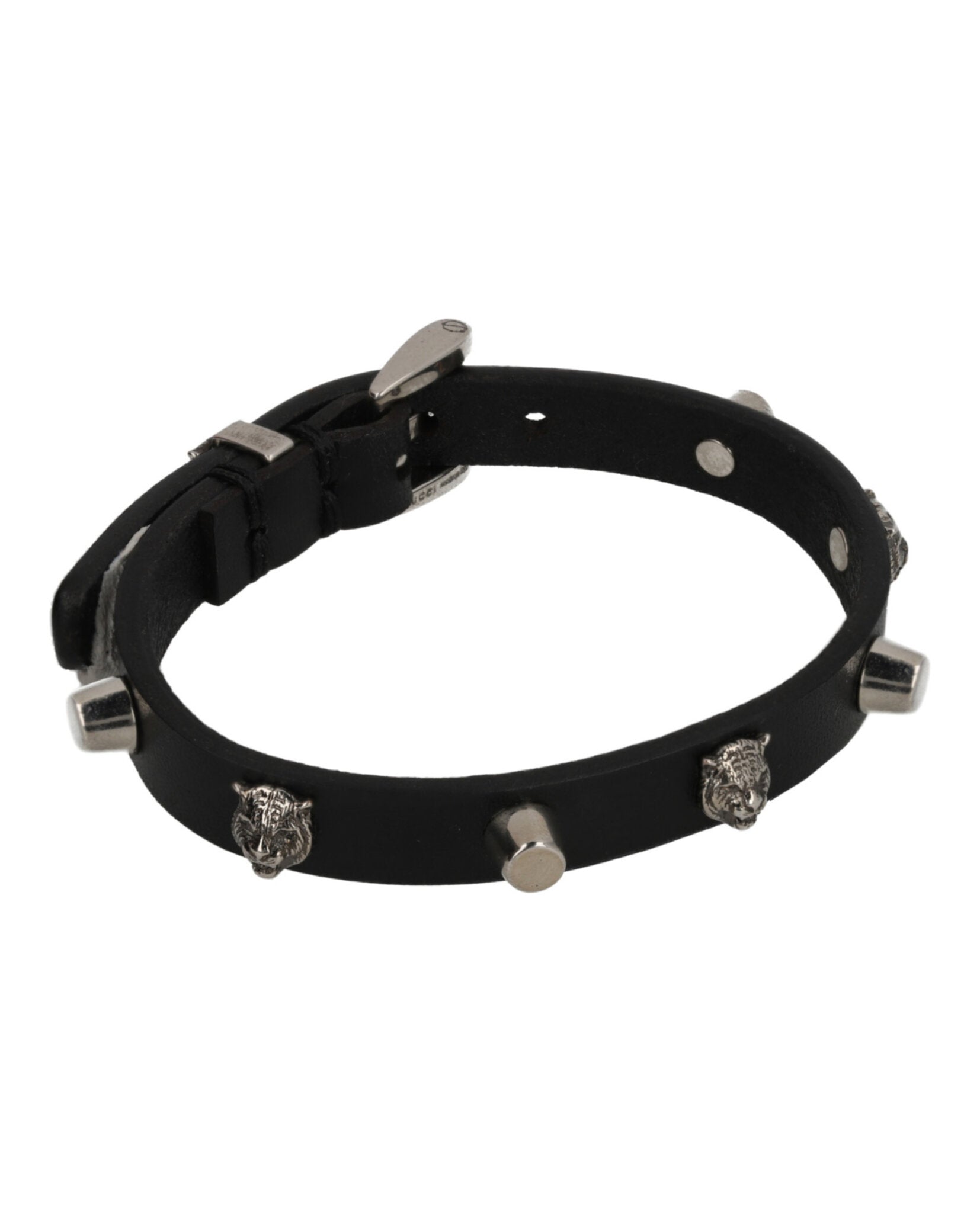 Tiger Studded Leather Bracelet
