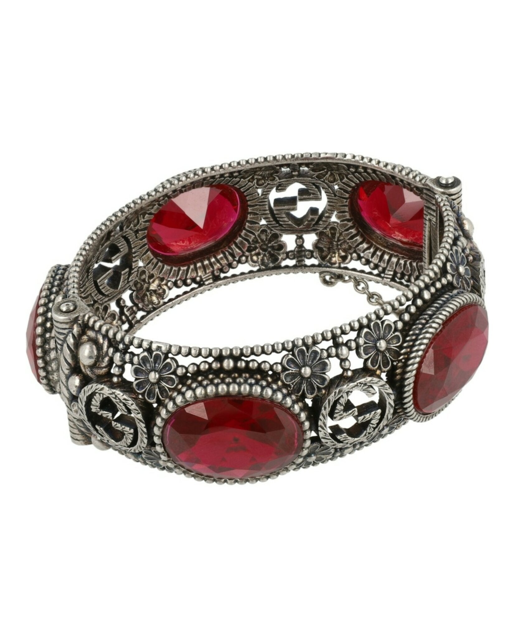 Crystal Interlocking G Hinge Bracelet