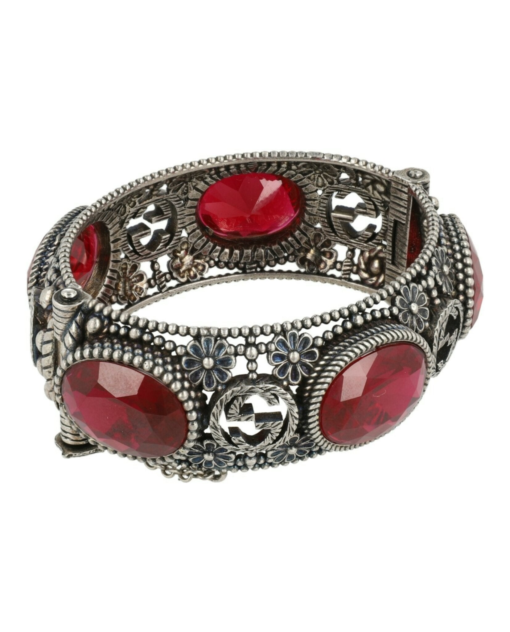Crystal Interlocking G Hinge Bracelet