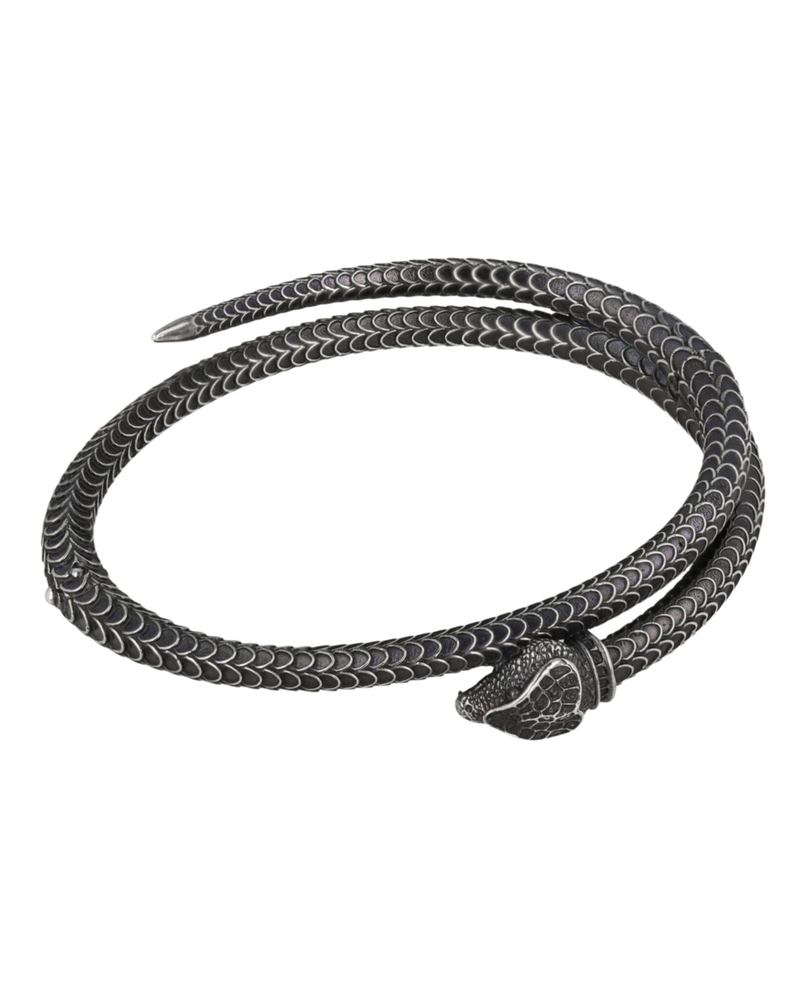 Garden Snake Aged Sterling Silver Bracelet