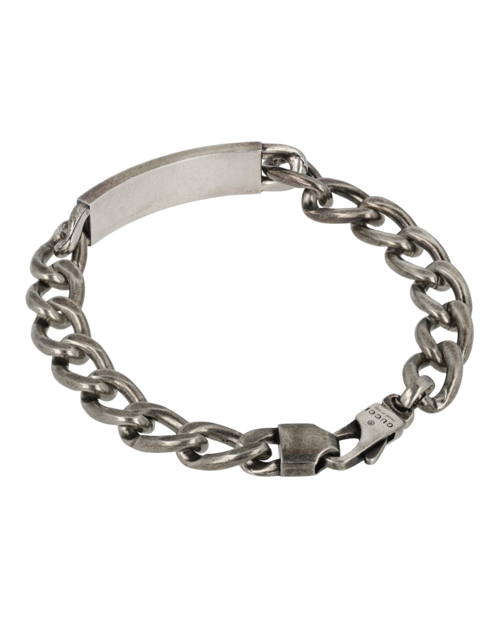 Sterling Silver Bracelet with Turquoise Logo Plaque