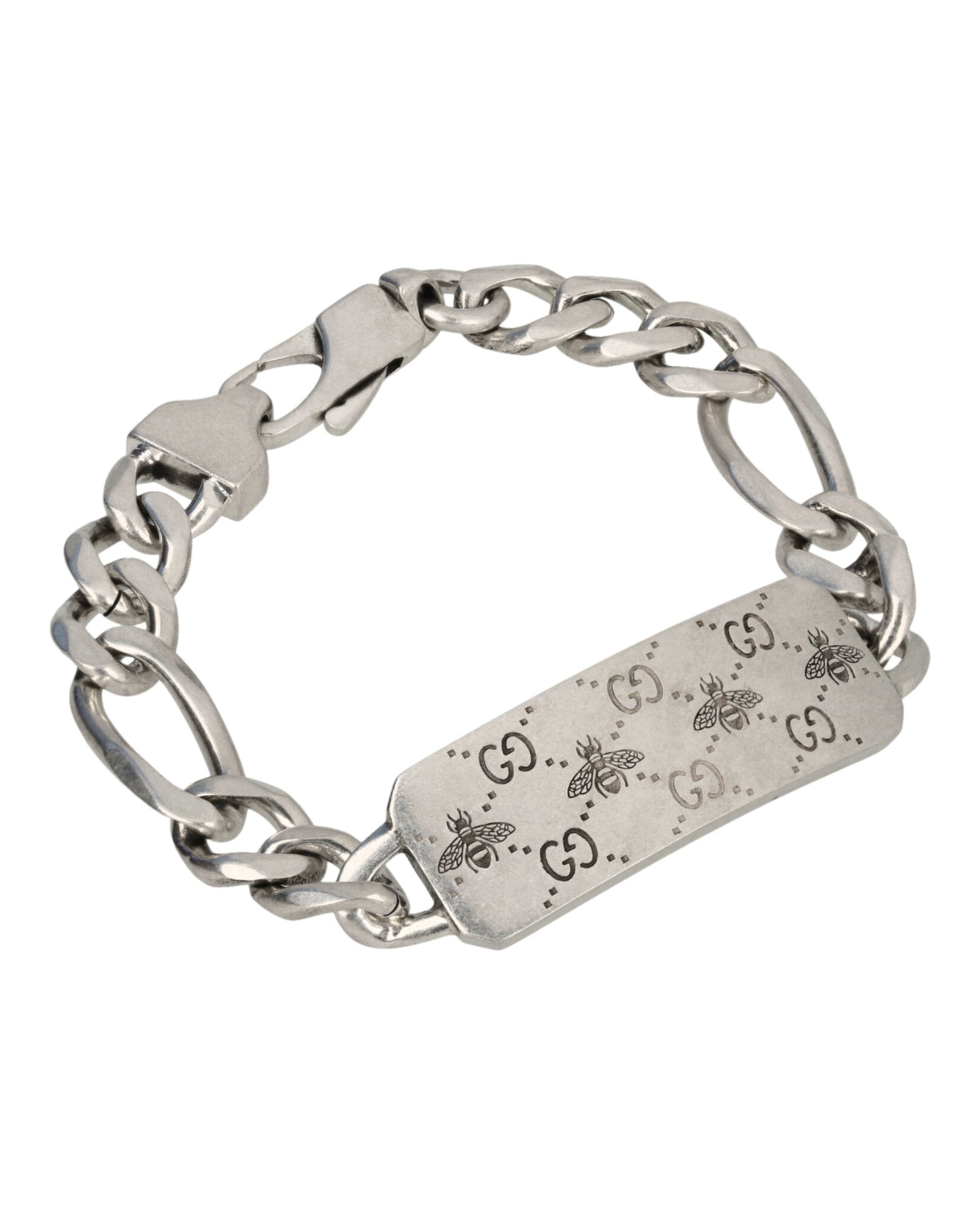 Sterling Silver GG Signature Bee ID Bracelet