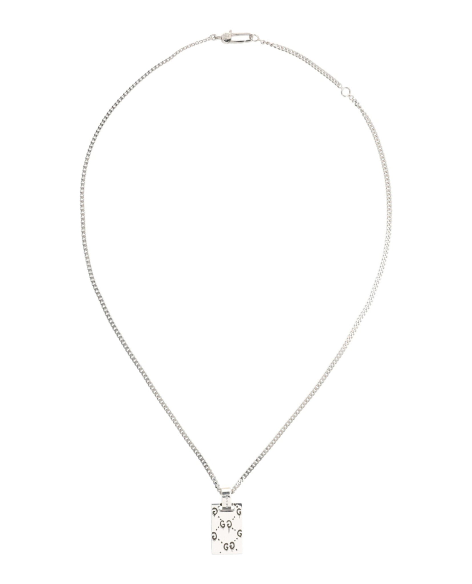 Sterling Silver Ghost Tag Necklace