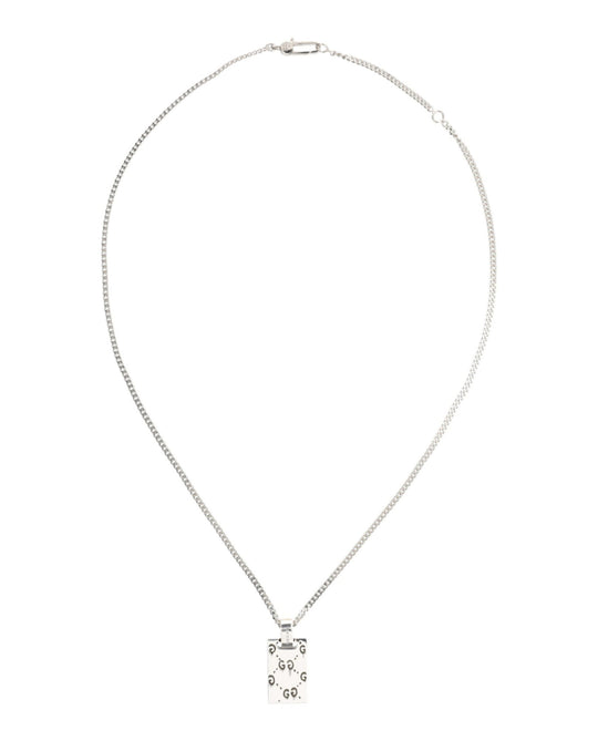 Sterling Silver Ghost Tag Necklace