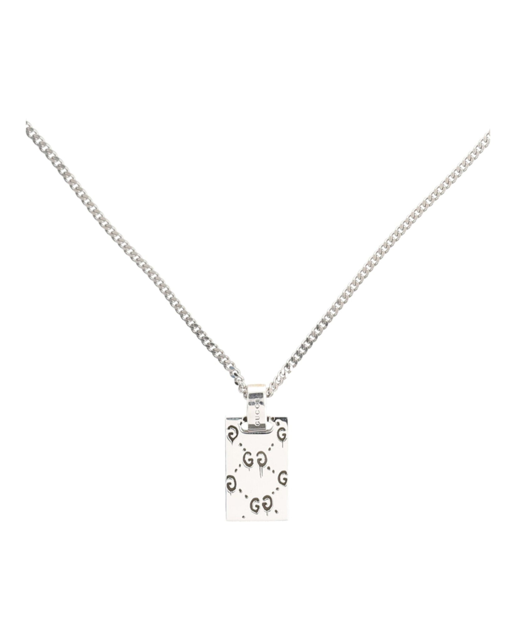 Sterling Silver Ghost Tag Necklace