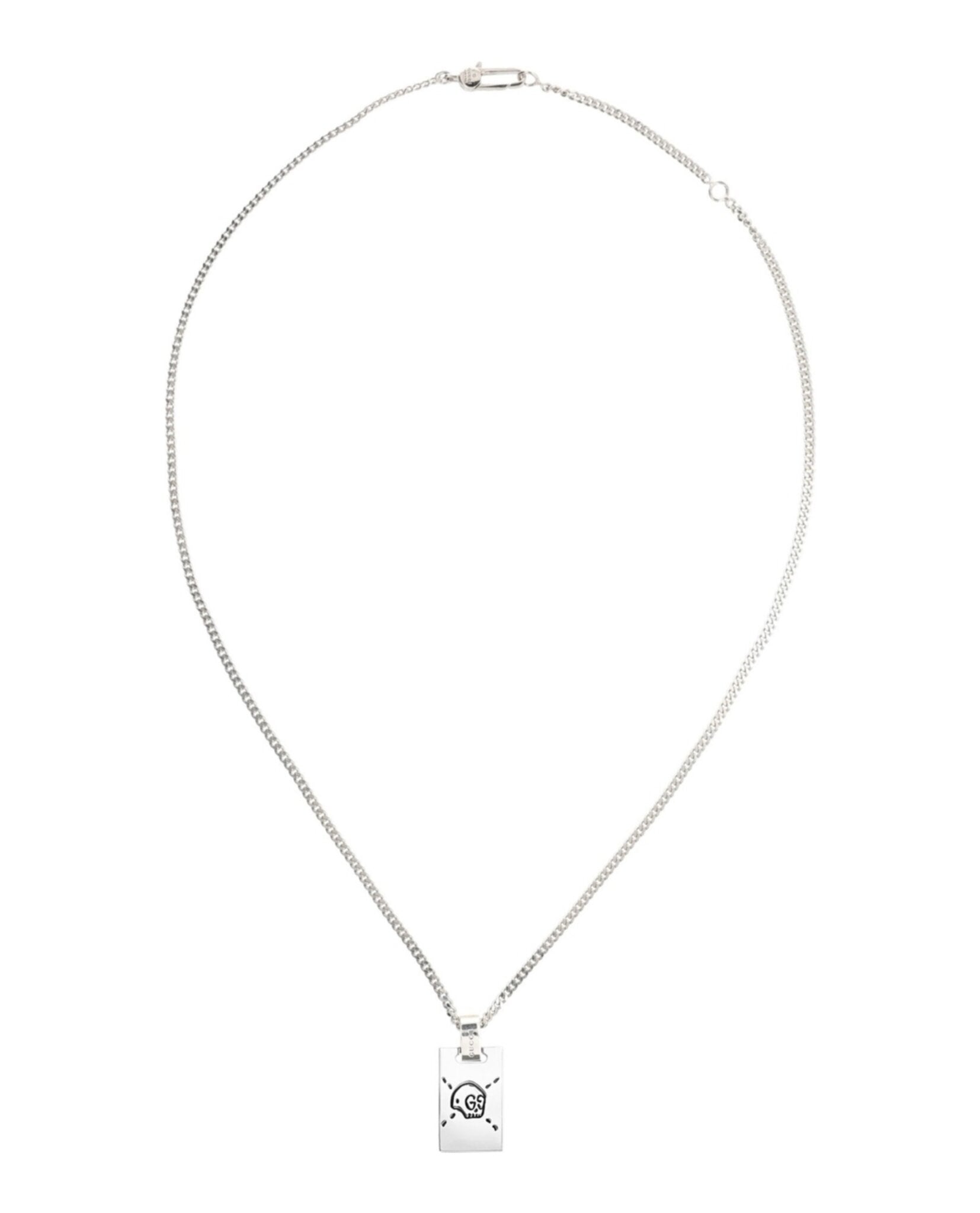Sterling Silver Ghost Tag Necklace