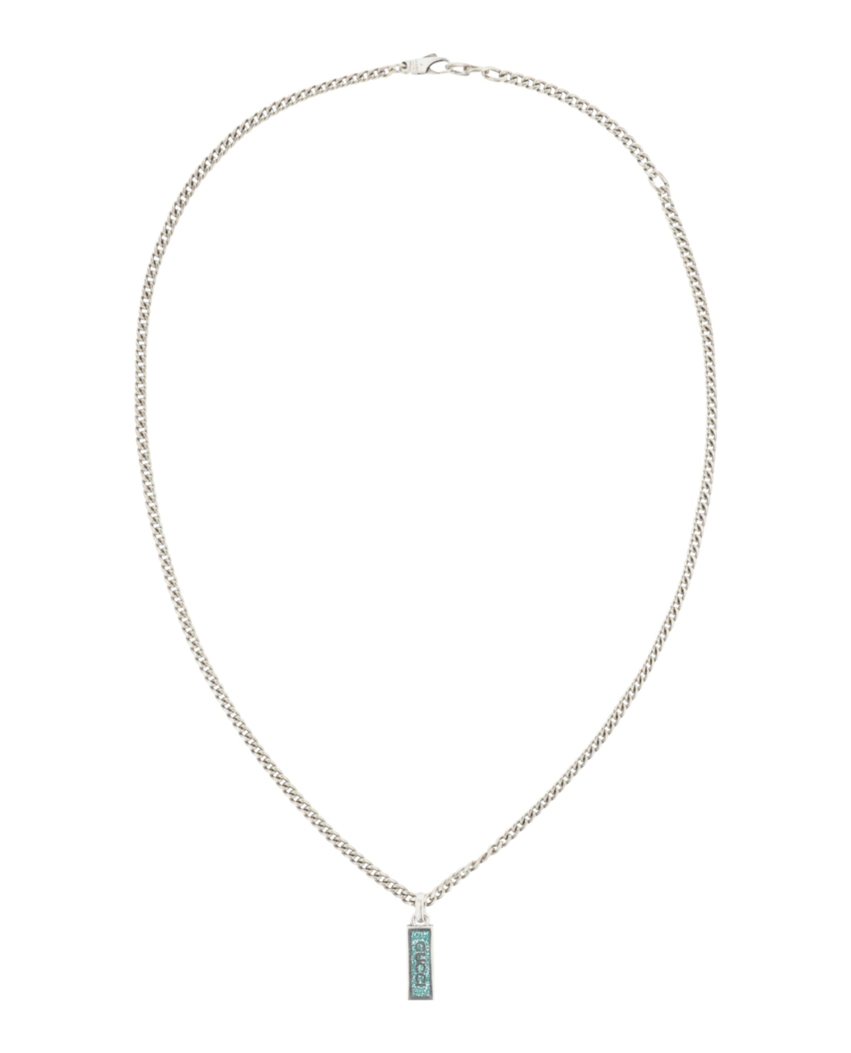 Sterling Silver Logo Plaque Necklace